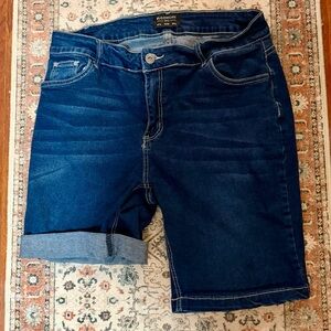 BloomChic Bermuda stretch Denim Shorts - Dark Blue